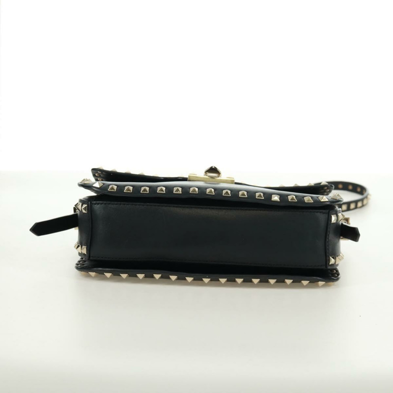 【日本直送】VALENTINO 鉚釘單肩包 皮革 黑色 金色 正品 gh1750V-5
