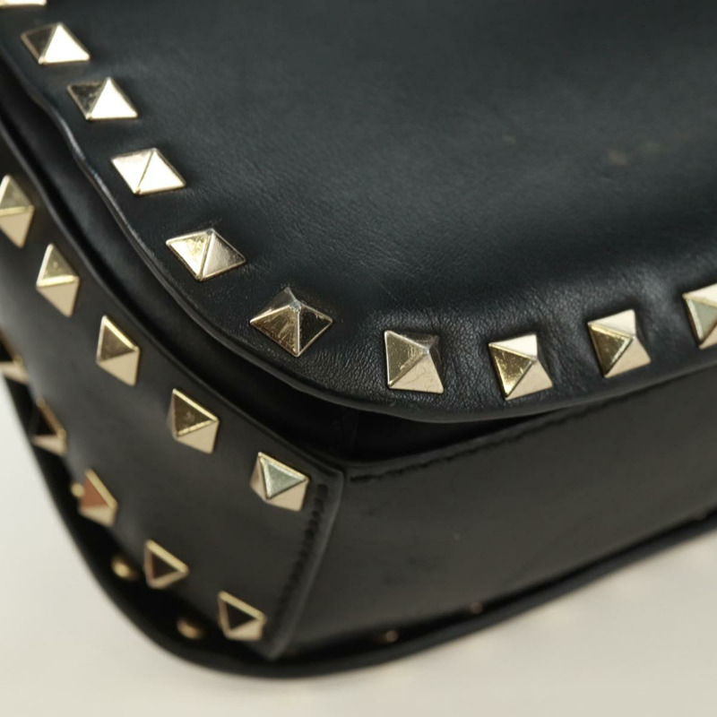 【日本直送】VALENTINO 鉚釘單肩包 皮革 黑色 金色 正品 gh1750V-8