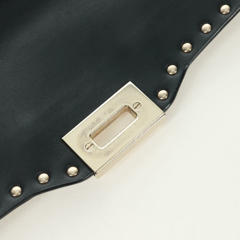 【日本直送】VALENTINO 鉚釘單肩包 皮革 黑色 金色 正品 gh1750V-9