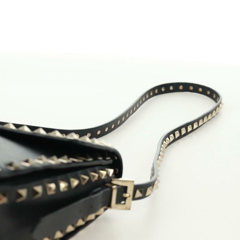 【日本直送】VALENTINO 鉚釘單肩包 皮革 黑色 金色 正品 gh1750V-13