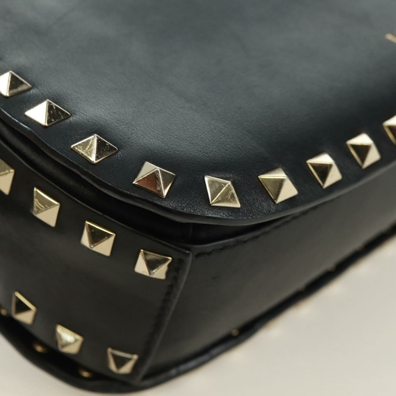 【日本直送】VALENTINO 鉚釘單肩包 皮革 黑色 金色 正品 gh1750V-15