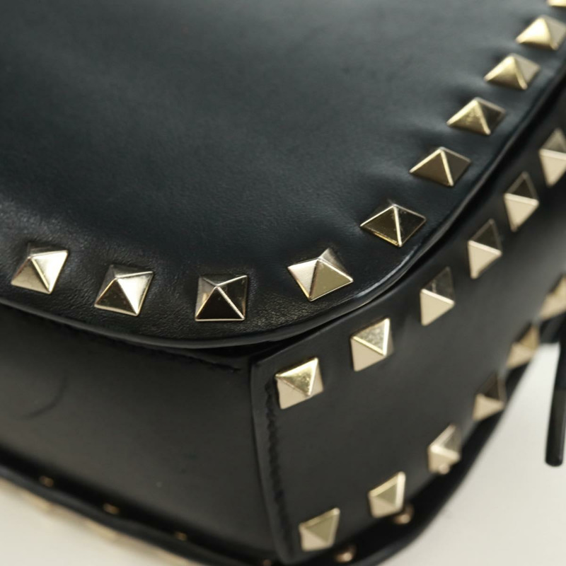 【日本直送】VALENTINO 鉚釘單肩包 皮革 黑色 金色 正品 gh1750V-16