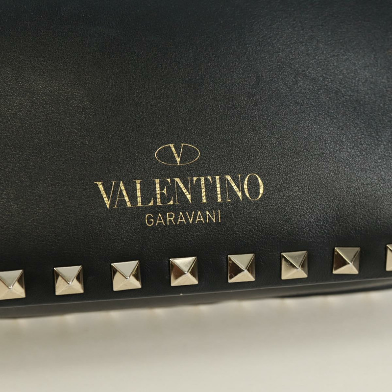 【日本直送】VALENTINO 鉚釘單肩包 皮革 黑色 金色 正品 gh1750V-17