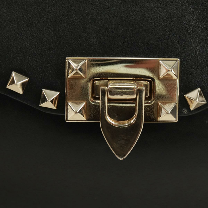 【日本直送】VALENTINO 鉚釘單肩包 皮革 黑色 金色 正品 gh1750V-18