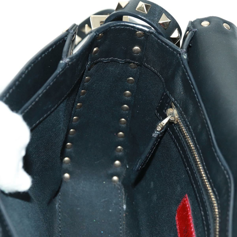 【日本直送】VALENTINO 鉚釘單肩包 皮革 黑色 金色 正品 gh1750V-23