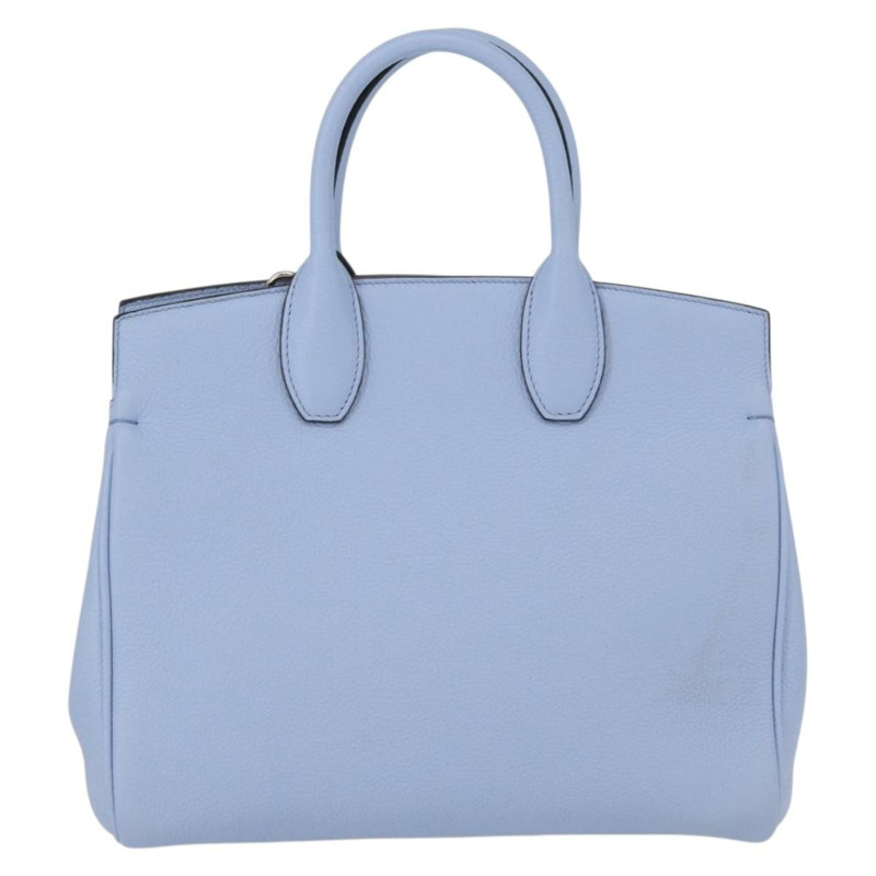 【日本直送】Salvatore Ferragamo Gancini 手提包 皮革 淺藍色 金色 正品 gh1752V-1