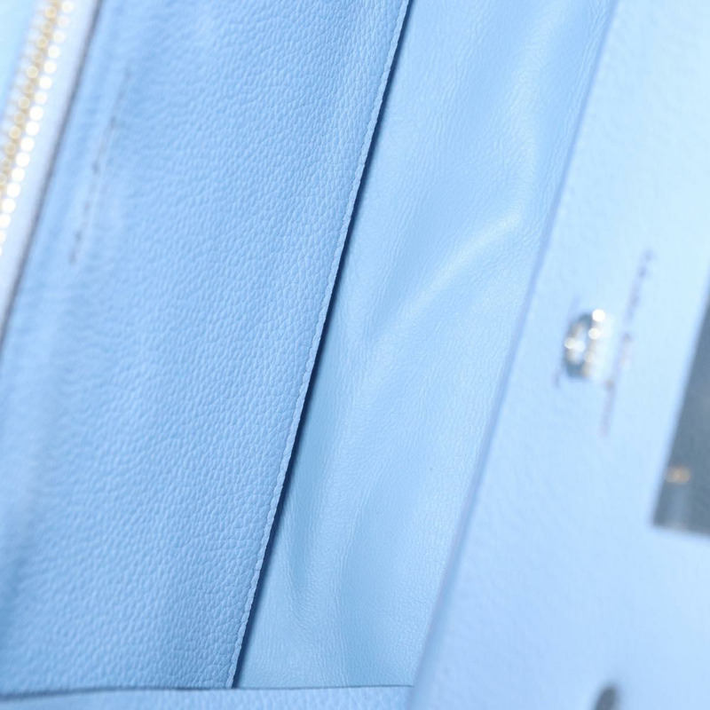 【日本直送】Salvatore Ferragamo Gancini 手提包 皮革 淺藍色 金色 正品 gh1752V-9