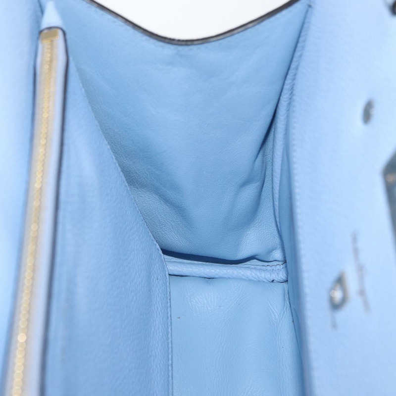 【日本直送】Salvatore Ferragamo Gancini 手提包 皮革 淺藍色 金色 正品 gh1752V-19