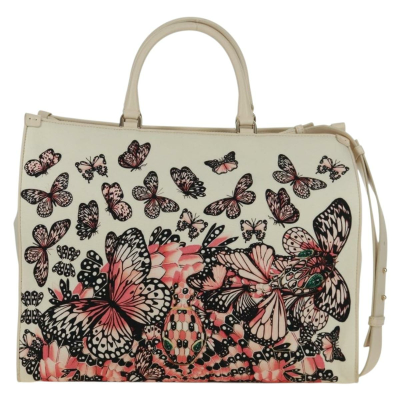 【日本直送】寶格麗 (BVLGARI) 帆布雙肩包 MARY KATRANTZOU 聯名款 白金款 Auth 173206M-1