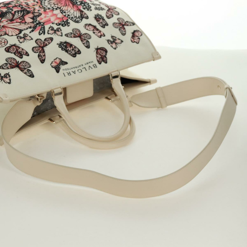 【日本直送】寶格麗 (BVLGARI) 帆布雙肩包 MARY KATRANTZOU 聯名款 白金款 Auth 173206M-8