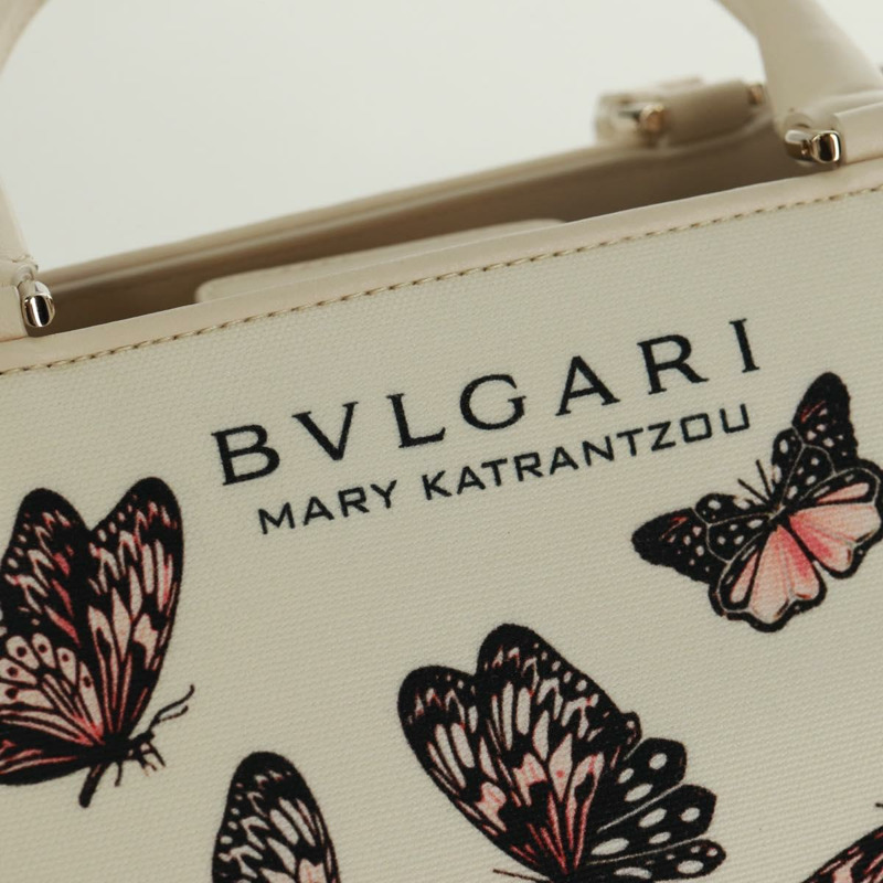 【日本直送】寶格麗 (BVLGARI) 帆布雙肩包 MARY KATRANTZOU 聯名款 白金款 Auth 173206M-20