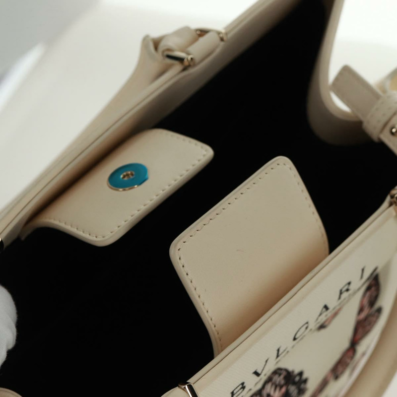 【日本直送】寶格麗 (BVLGARI) 帆布雙肩包 MARY KATRANTZOU 聯名款 白金款 Auth 173206M-22