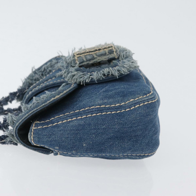 【日本直送】PRADA 鏈條單肩包 牛仔藍 銀色 正品 gh1755V-3