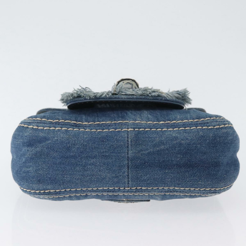 【日本直送】PRADA 鏈條單肩包 牛仔藍 銀色 正品 gh1755V-4