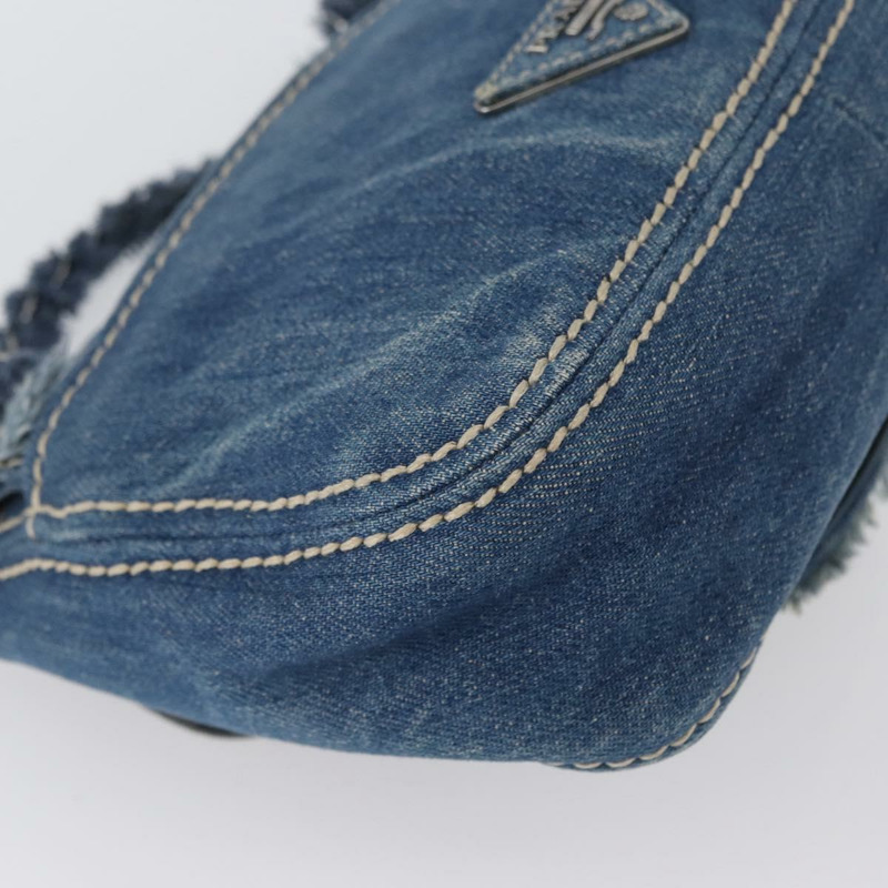 【日本直送】PRADA 鏈條單肩包 牛仔藍 銀色 正品 gh1755V-15