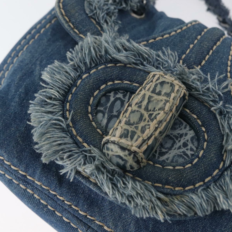 【日本直送】PRADA 鏈條單肩包 牛仔藍 銀色 正品 gh1755V-18