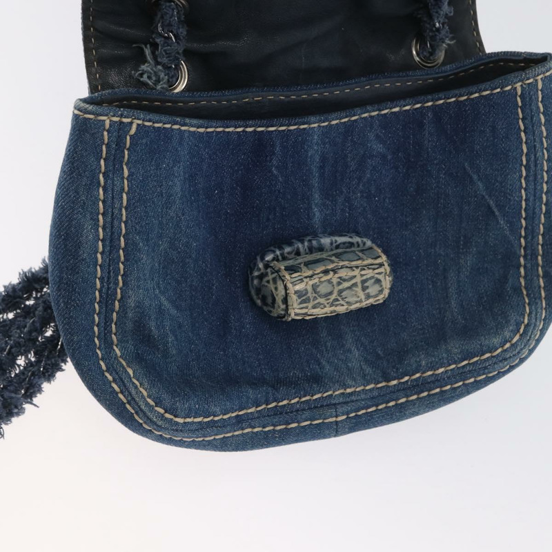 【日本直送】PRADA 鏈條單肩包 牛仔藍 銀色 正品 gh1755V-20