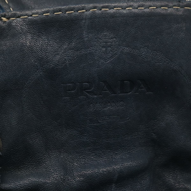 【日本直送】PRADA 鏈條單肩包 牛仔藍 銀色 正品 gh1755V-21