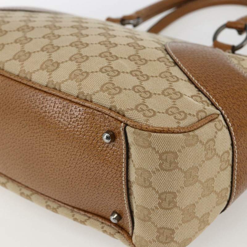 【日本直送】GUCCI GG帆布手提包 PVC 米色 銀色 113011 正品 173185V-7