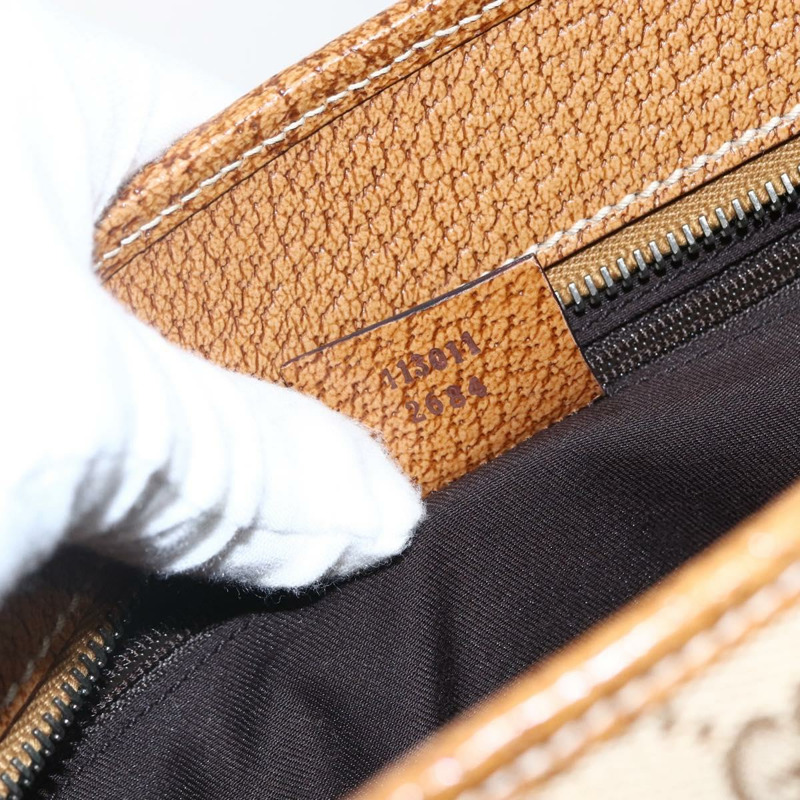 【日本直送】GUCCI GG帆布手提包 PVC 米色 銀色 113011 正品 173185V-10