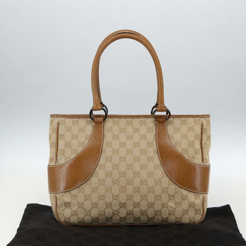 【日本直送】GUCCI GG帆布手提包 PVC 米色 銀色 113011 正品 173185V-11