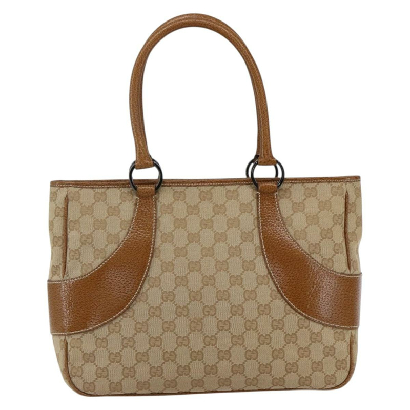 【日本直送】GUCCI GG帆布手提包 PVC 米色 銀色 113011 正品 173185V-12