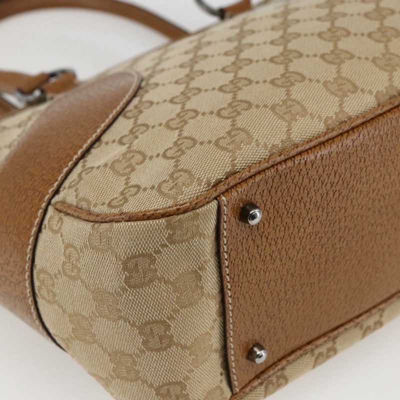 【日本直送】GUCCI GG帆布手提包 PVC 米色 銀色 113011 正品 173185V-14