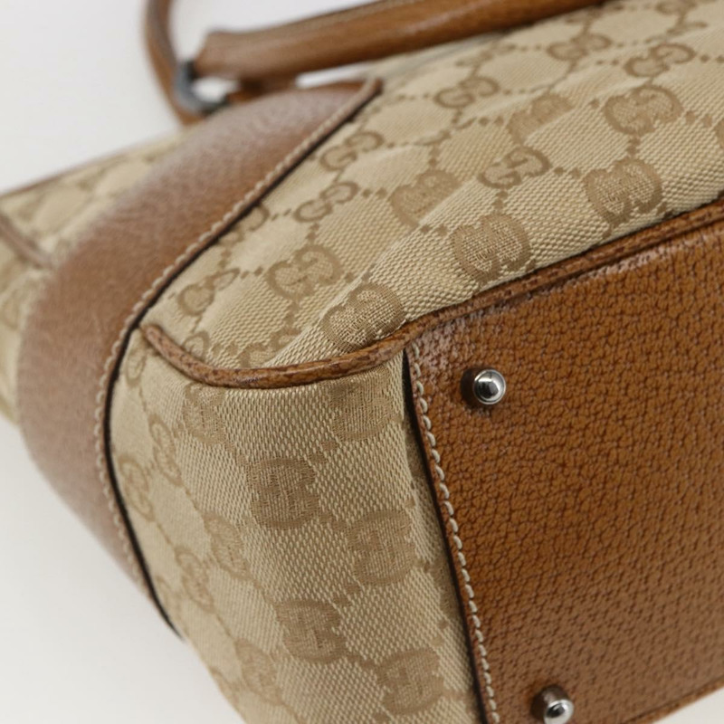 【日本直送】GUCCI GG帆布手提包 PVC 米色 銀色 113011 正品 173185V-16