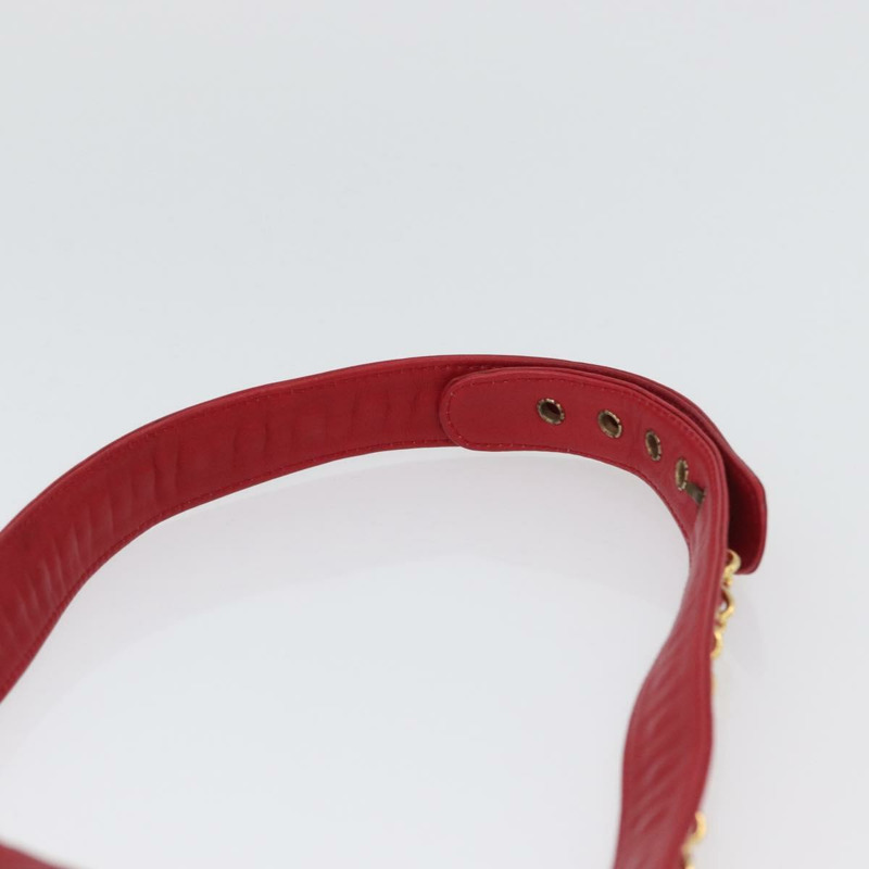 【日本直送】香奈兒 Matelasse 腰包，羊皮材質，紅色，金色雙C標誌，貨號 165374V-13