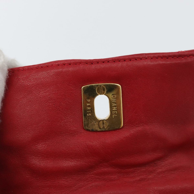 【日本直送】香奈兒 Matelasse 腰包，羊皮材質，紅色，金色雙C標誌，貨號 165374V-20