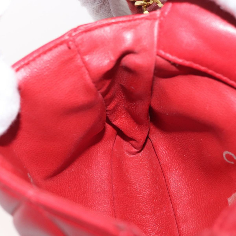 【日本直送】香奈兒 Matelasse 腰包，羊皮材質，紅色，金色雙C標誌，貨號 165374V-22