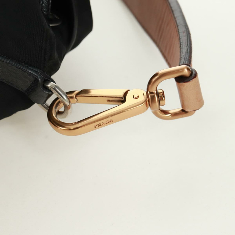 【日本直送】PRADA 黑色金色尼龍肩包，正品編號 165372V-7