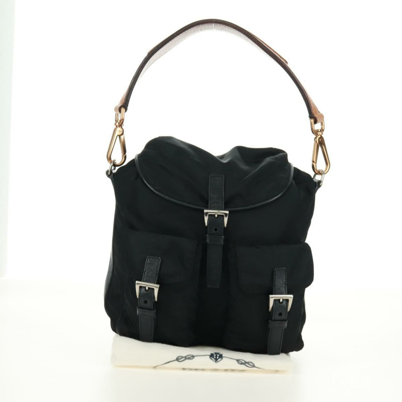 【日本直送】PRADA 黑色金色尼龍肩包，正品編號 165372V-11