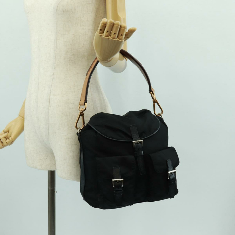 【日本直送】PRADA 黑色金色尼龍肩包，正品編號 165372V-28