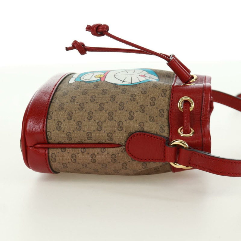 【日本直送】GUCCI GUCCI × Doraemon 聯名款 Micro GG Supreme 手提包 PVC 米色 金色 647801 正品 173166SAM-4