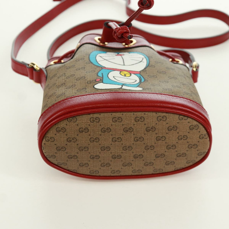 【日本直送】GUCCI GUCCI × Doraemon 聯名款 Micro GG Supreme 手提包 PVC 米色 金色 647801 正品 173166SAM-5