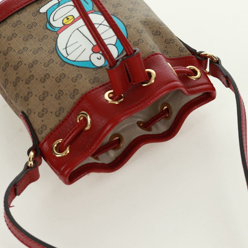 【日本直送】GUCCI GUCCI × Doraemon 聯名款 Micro GG Supreme 手提包 PVC 米色 金色 647801 正品 173166SAM-6