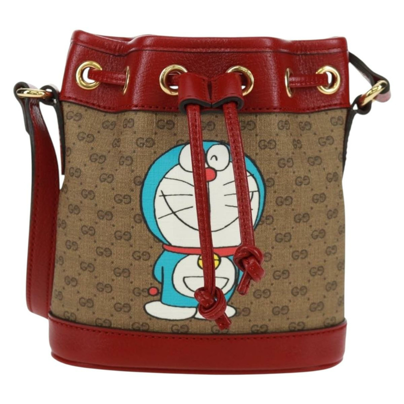 【日本直送】GUCCI GUCCI × Doraemon 聯名款 Micro GG Supreme 手提包 PVC 米色 金色 647801 正品 173166SAM-12