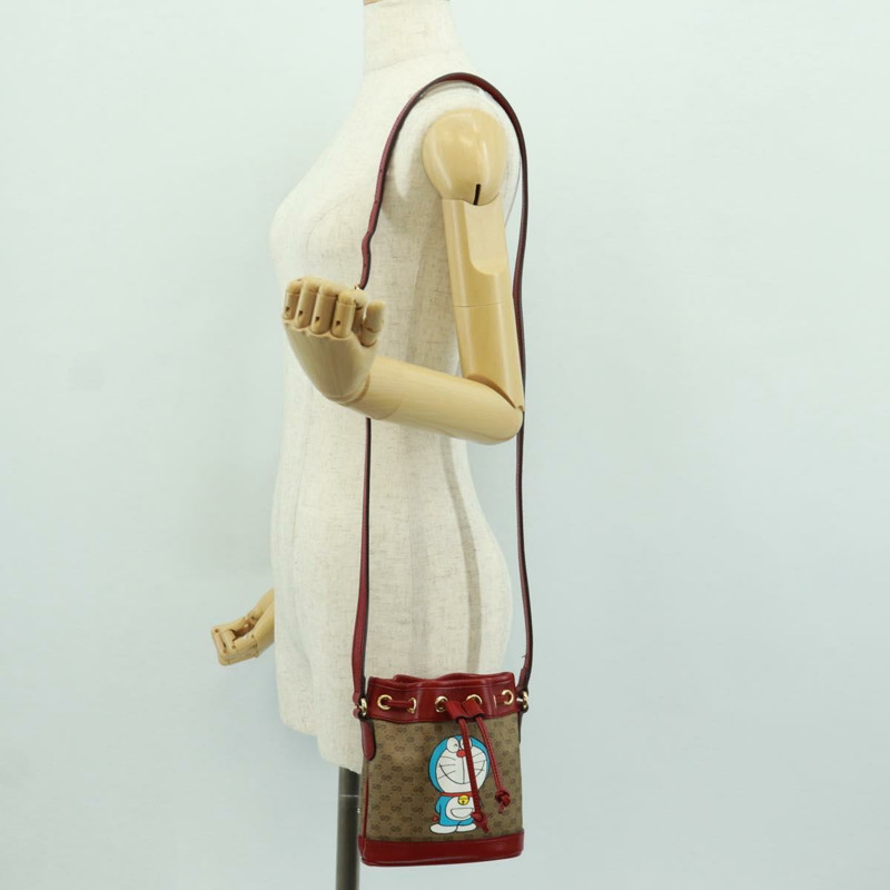 【日本直送】GUCCI GUCCI × Doraemon 聯名款 Micro GG Supreme 手提包 PVC 米色 金色 647801 正品 173166SAM-20