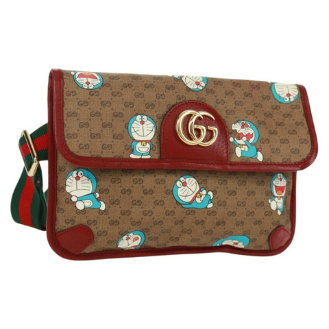 GUCCI GG Supreme Web Sherry Line 腰包 PVC 米色 金色 647817 正品 173178M