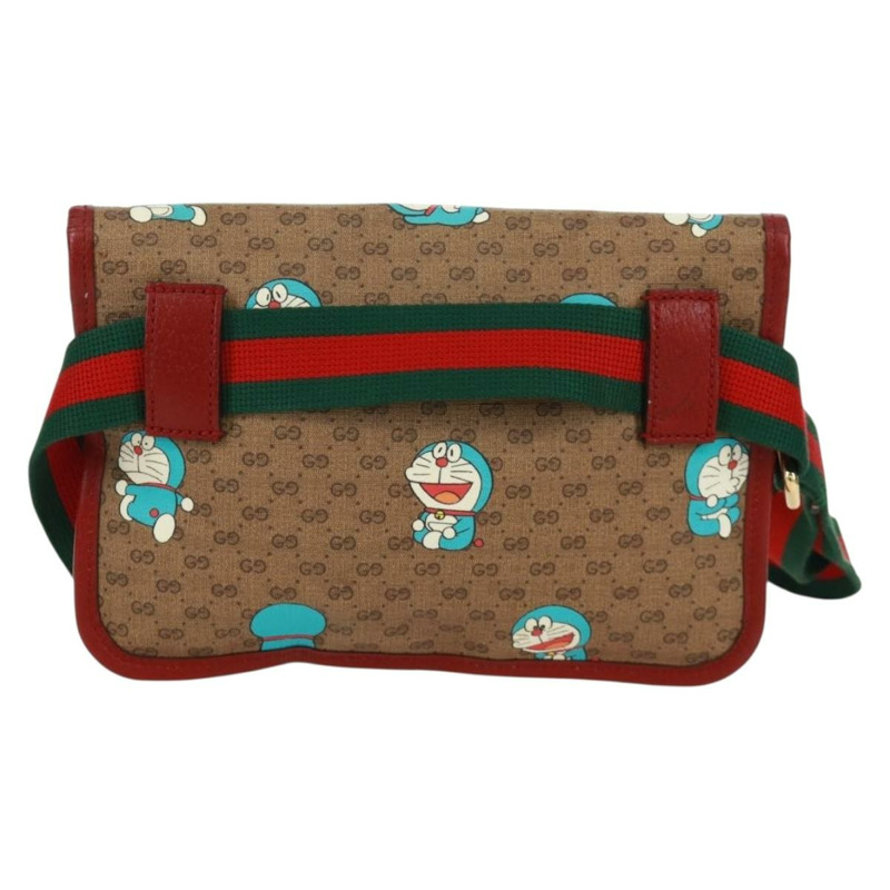 【日本直送】GUCCI GG Supreme Web Sherry Line 腰包 PVC 米色 金色 647817 正品 173178M-1