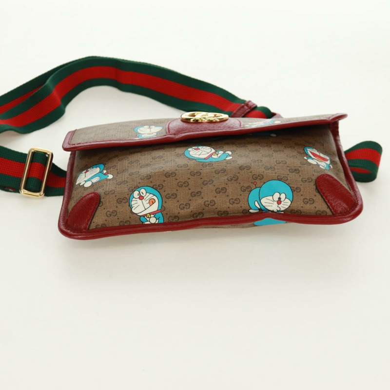 【日本直送】GUCCI GG Supreme Web Sherry Line 腰包 PVC 米色 金色 647817 正品 173178M-4
