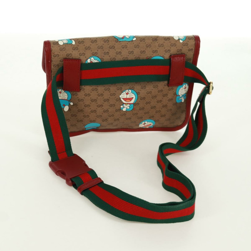【日本直送】GUCCI GG Supreme Web Sherry Line 腰包 PVC 米色 金色 647817 正品 173178M-6
