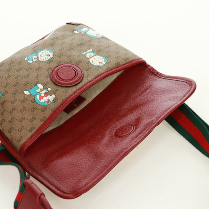 【日本直送】GUCCI GG Supreme Web Sherry Line 腰包 PVC 米色 金色 647817 正品 173178M-8
