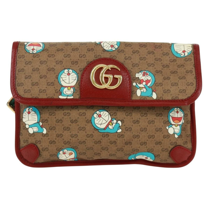 【日本直送】GUCCI GG Supreme Web Sherry Line 腰包 PVC 米色 金色 647817 正品 173178M-12