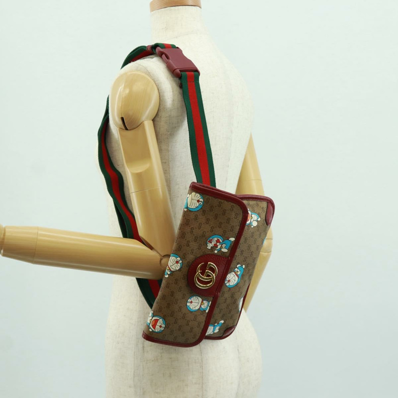 【日本直送】GUCCI GG Supreme Web Sherry Line 腰包 PVC 米色 金色 647817 正品 173178M-24