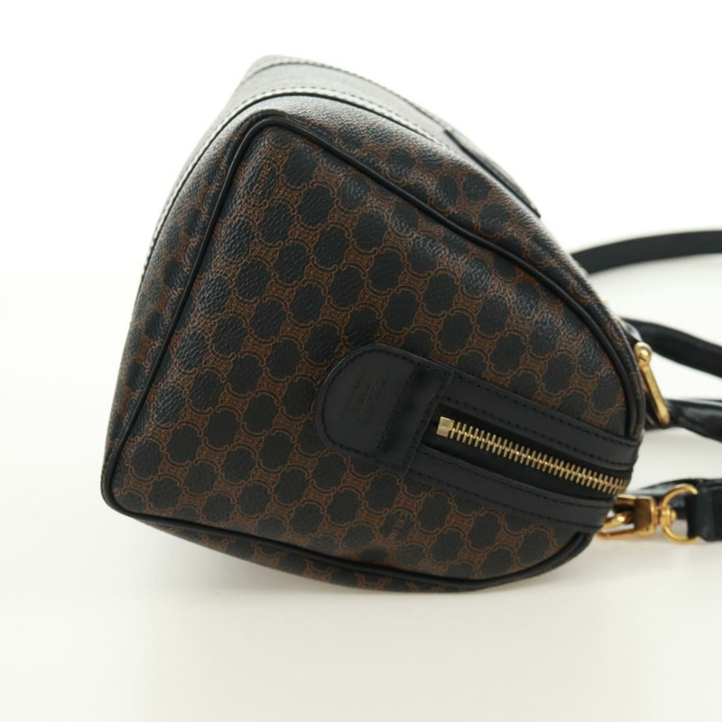 【日本直送】CELINE Macadam帆布手提包 PVC皮革 2way 黑色金色 Auth 165352A-3