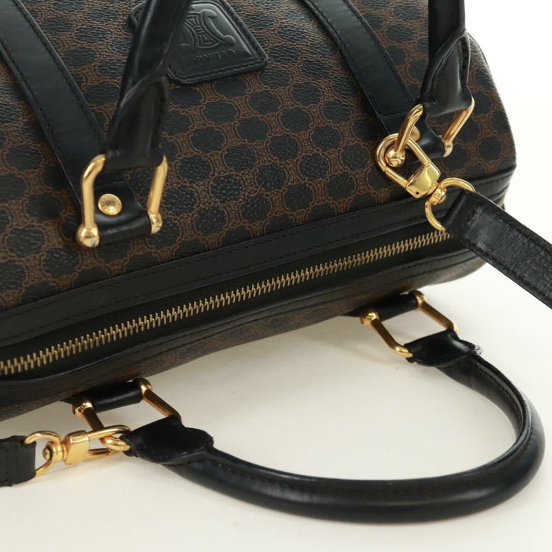 【日本直送】CELINE Macadam帆布手提包 PVC皮革 2way 黑色金色 Auth 165352A-5