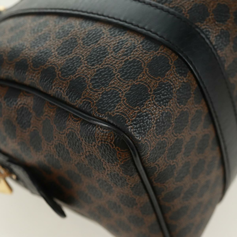 【日本直送】CELINE Macadam帆布手提包 PVC皮革 2way 黑色金色 Auth 165352A-15