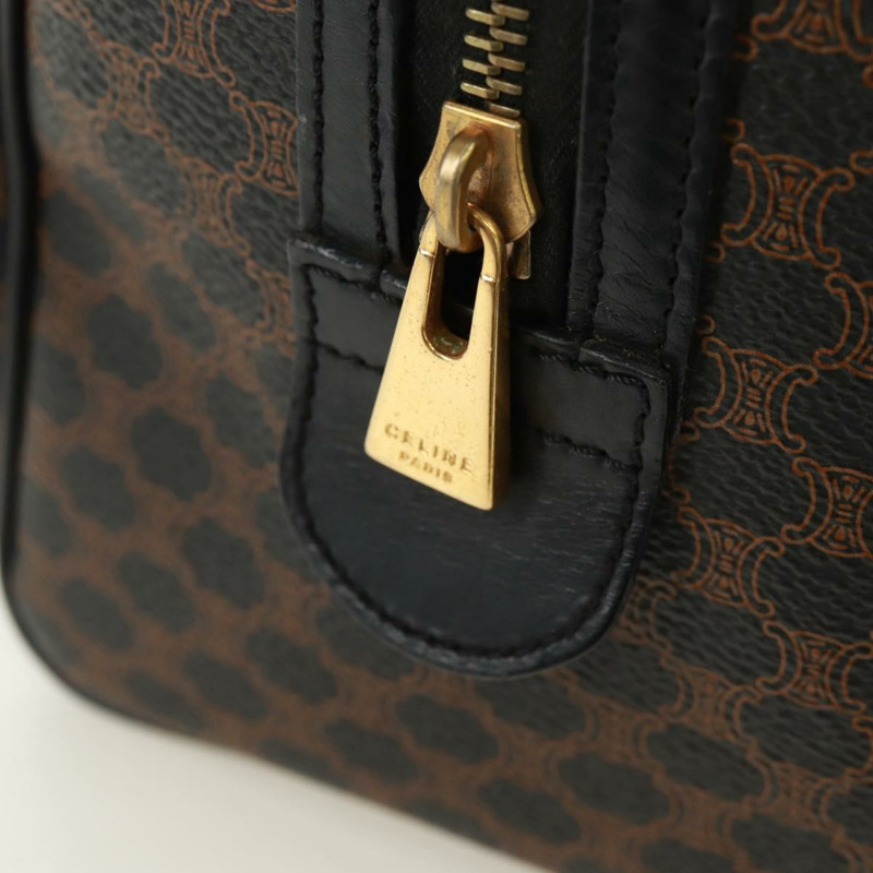 【日本直送】CELINE Macadam帆布手提包 PVC皮革 2way 黑色金色 Auth 165352A-20